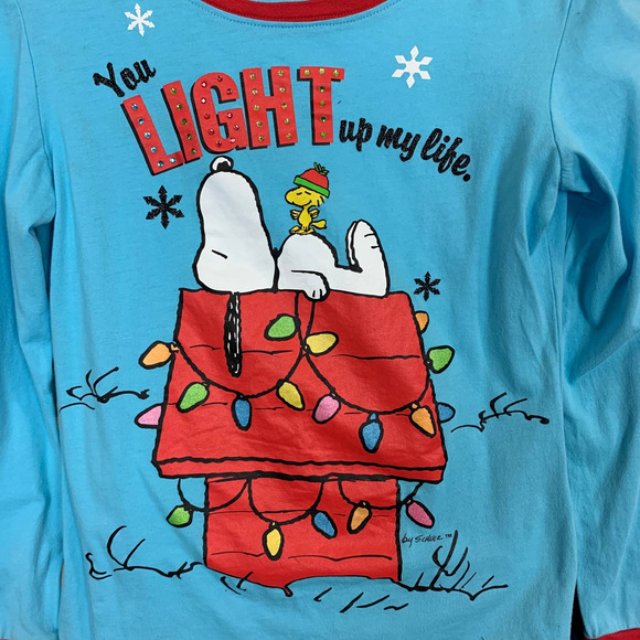 Peanuts Snoopy Christmas Dog House PJ Set Leggings - Picture 3 of 5